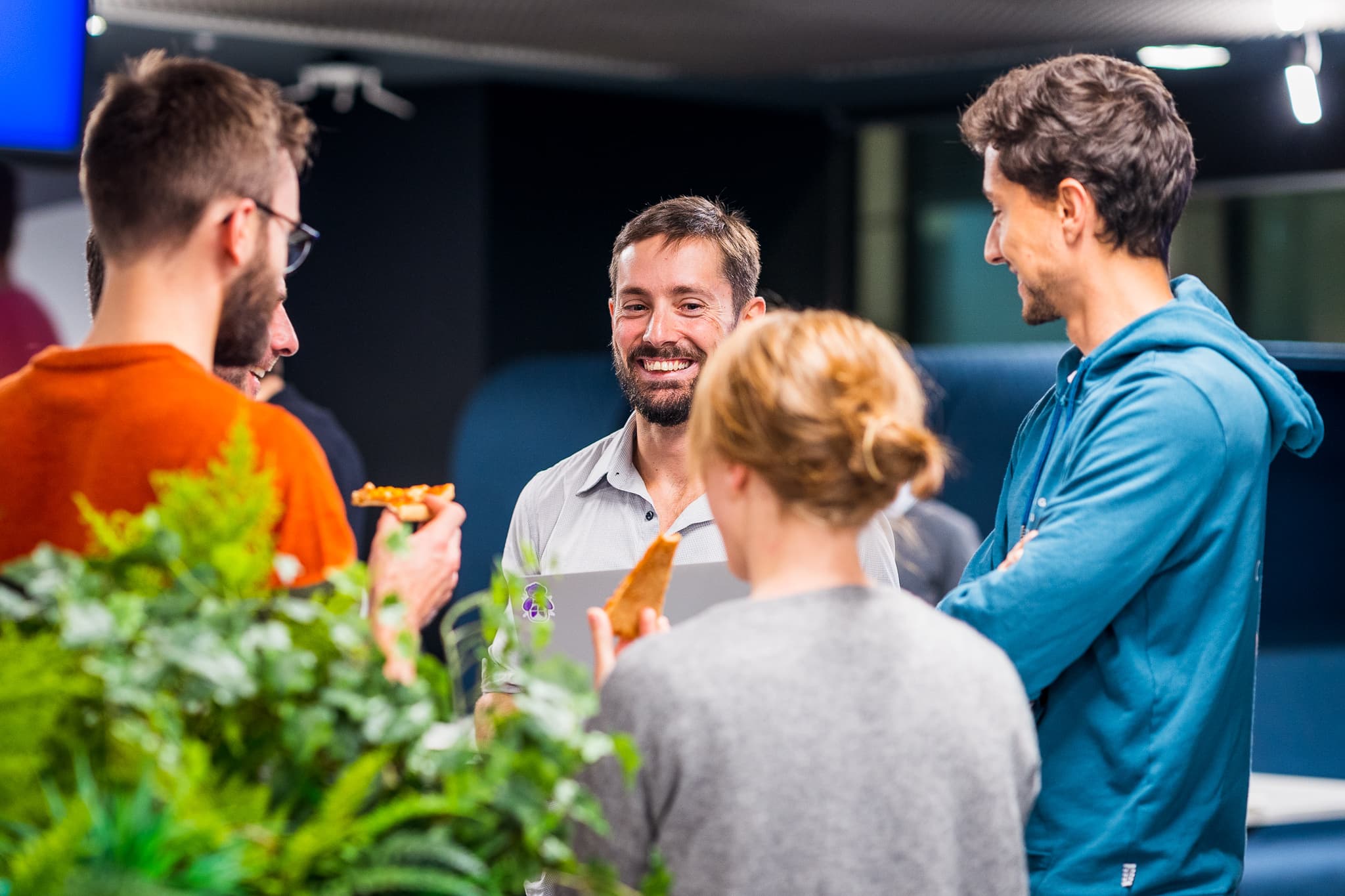 Mingling with colleagues and attendees